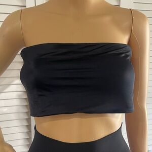 Black Strapless SPANX Crop Top